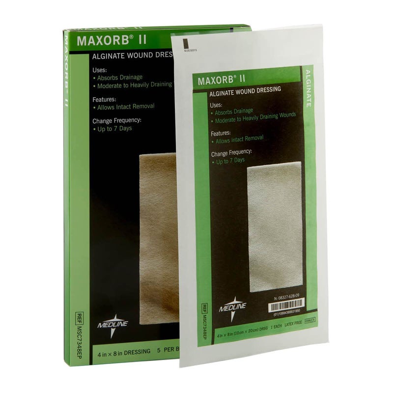 CURAD Maxorb II Alginate Dressings, 4" x 8" (Pack of 5) - Image 3